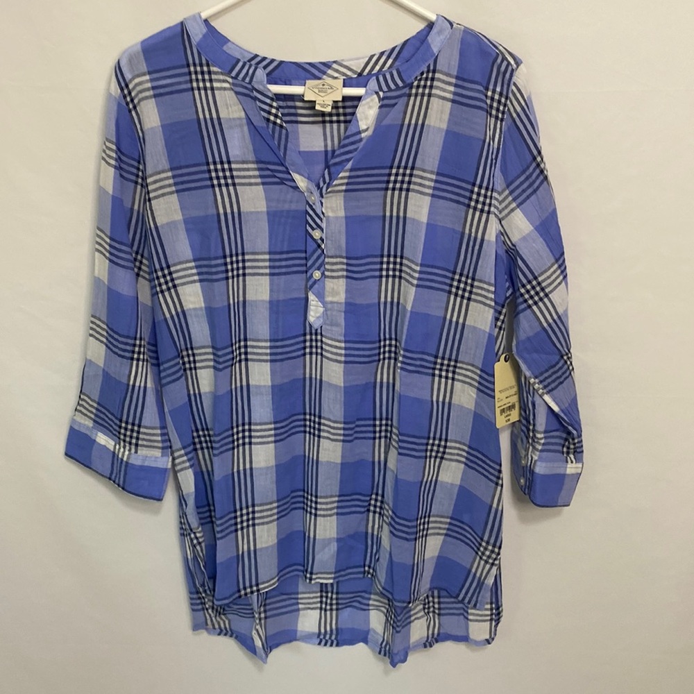 NWT St John’s Bay plaid blouse